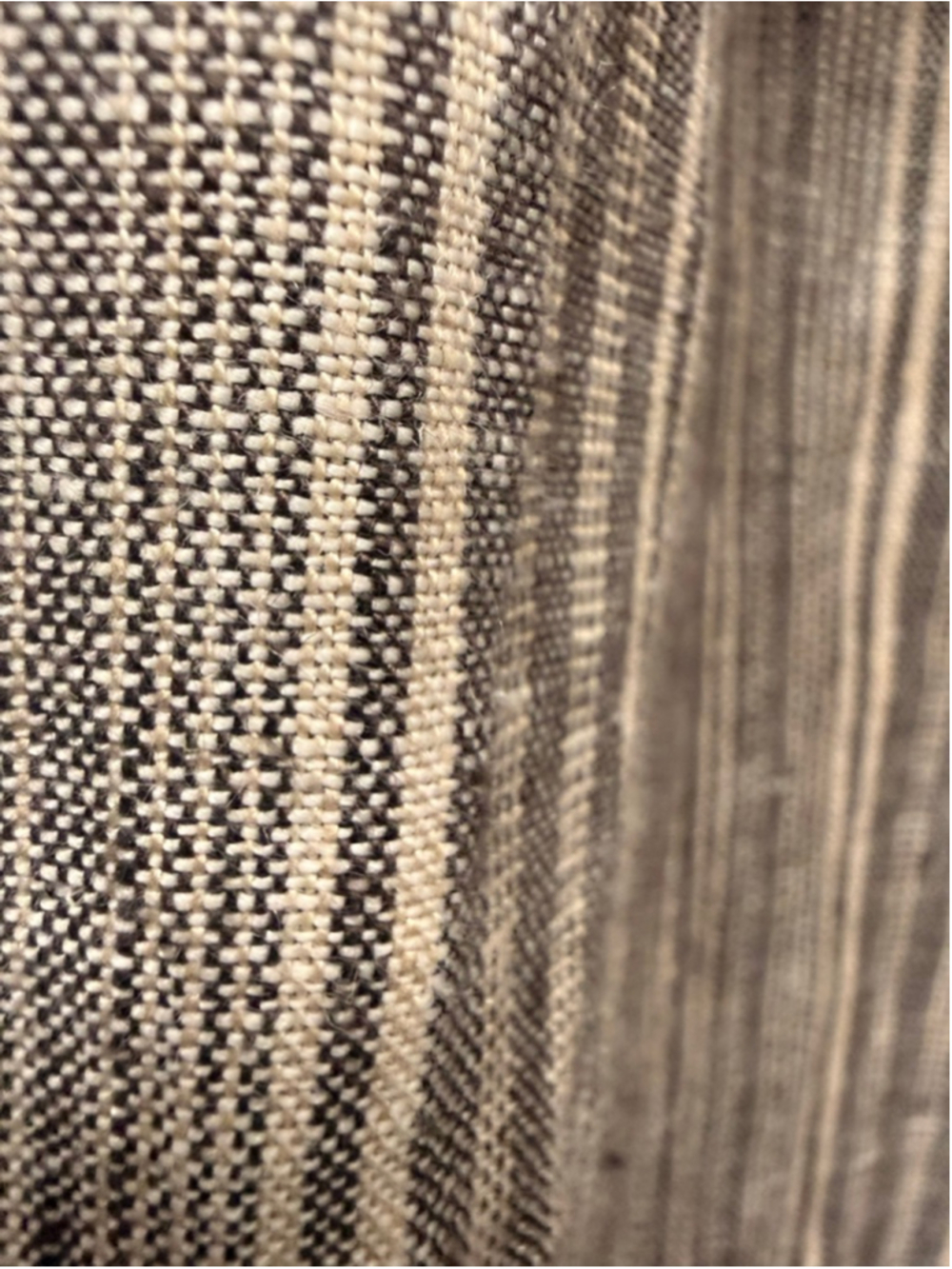 Women's Bryan Walker S Beige Striped Linen Wide Leg Pants